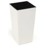 Doniczka plastikowa z wkładem prostokątna kremowa