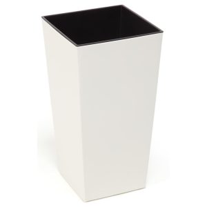 Doniczka plastikowa z wkładem prostokątna kremowa