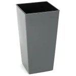 Doniczka plastikowa z wkładem prostokątna antracytowa