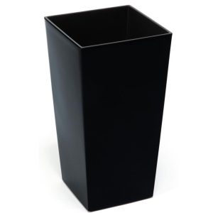 Doniczka plastikowa z wkładem prostokątna czarna