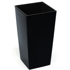 Doniczka plastikowa z wkładem prostokątna czarna