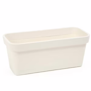 Doniczka plastikowa balkonowa kremowa