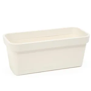 Doniczka plastikowa balkonowa kremowa