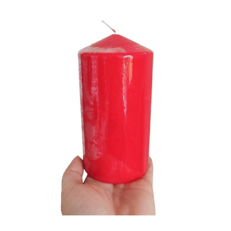 Świeca walec, czerwony
