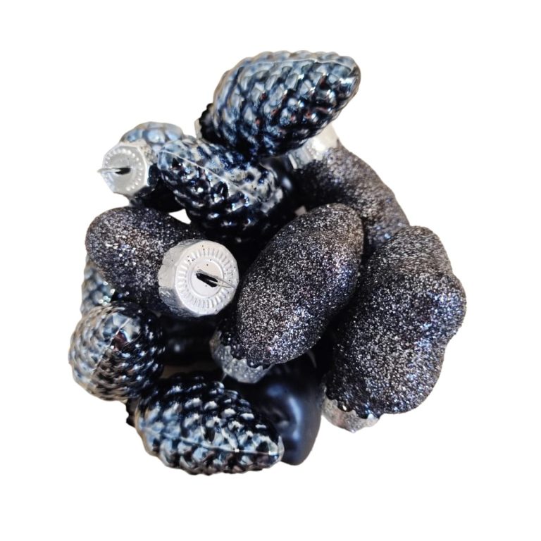 Bombki granatowe mix komplet