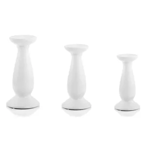 Świecznik biały ceramiczny duży 13cm