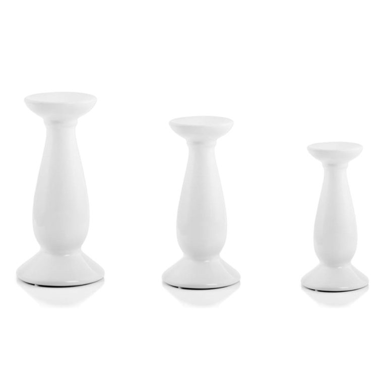 Świecznik biały ceramiczny duży 13cm