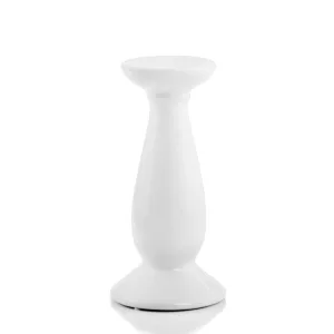 Świecznik biały ceramiczny duży 13cm