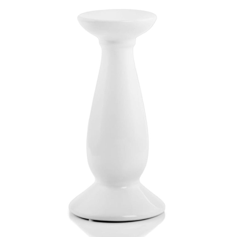 Świecznik biały ceramiczny duży 13cm