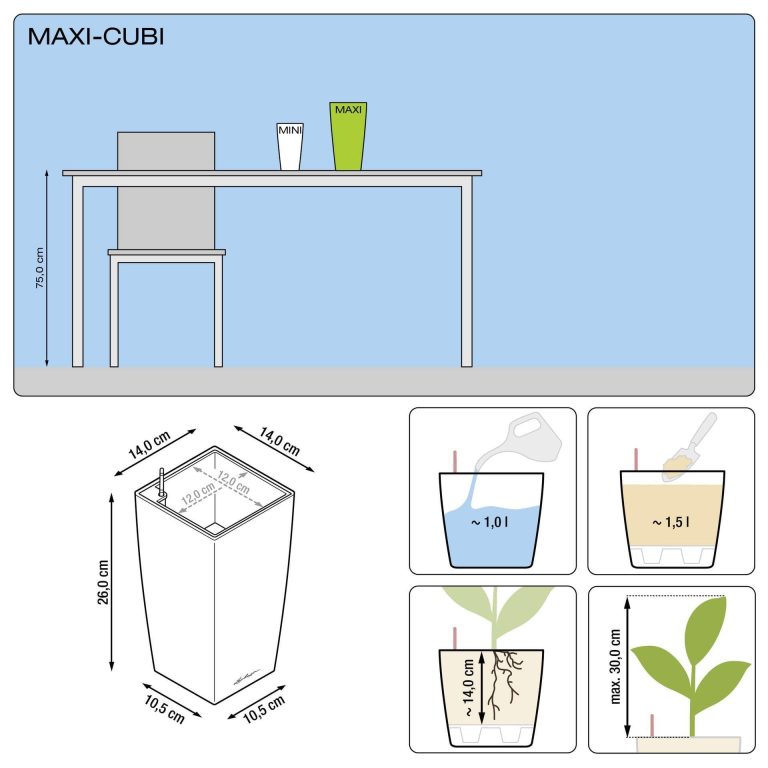 DONICA LECHUZA MAXI CUBI 14x26cm BIAŁY