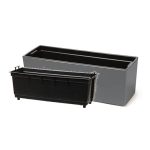 Doniczka plastikowa balkonowa podłużna niska kremowa