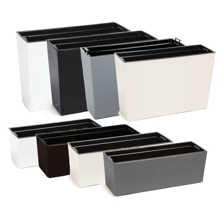 Doniczka plastikowa balkonowa podłużna wysoka biała