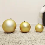 Bombka duża złota matowa nietłukąca mix rozmiar