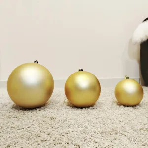 Bombka duża złota matowa nietłukąca mix rozmiar