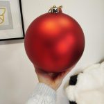 Bombka duża czerwona matowa nietłukąca mix rozmiar