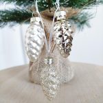 Bombka szyszka 3 szt kolor szampański