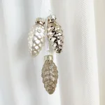 Bombka szyszka 3 szt kolor szampański