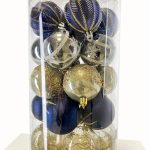 Bombki Bańki granatowo złoto srebrne 30szt