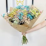 Gipsówka żywa gotowy bukiet kolorowy duży