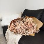 Gipsówka żywa gotowy bukiet pomarańczowy duży