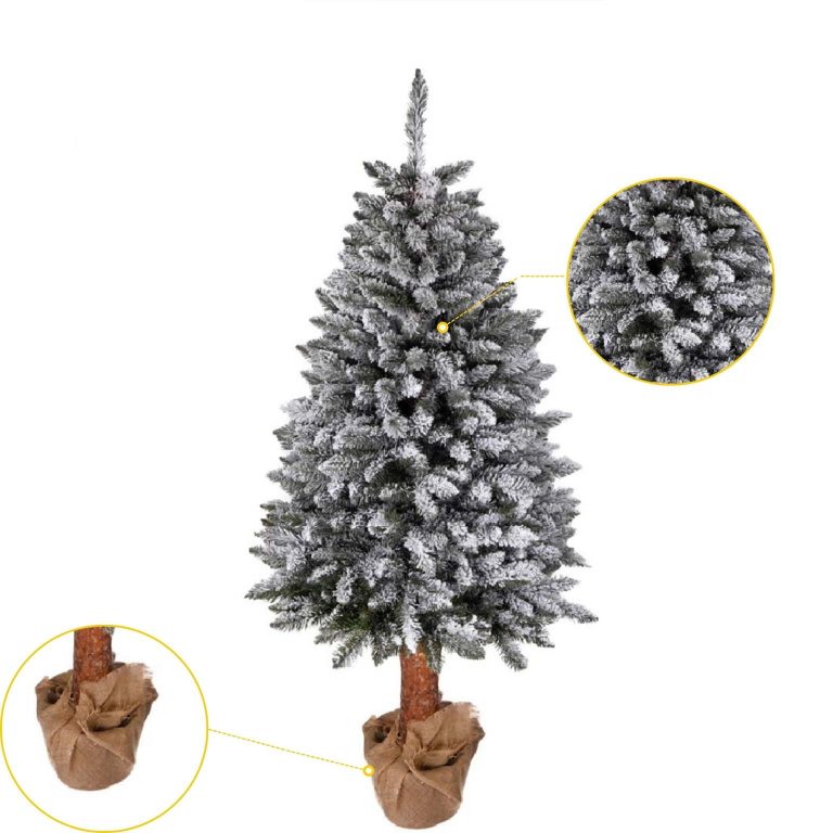 Choinka sztuczna Świerk śnieżony na Pniu Drzewko bożonarodzeniowe 120cm