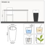 KOMPLET - Palma kentia + donica Lechuza Rondo biała