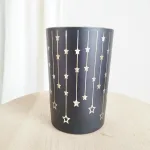 Świecznik szklany czarny 17,5cm