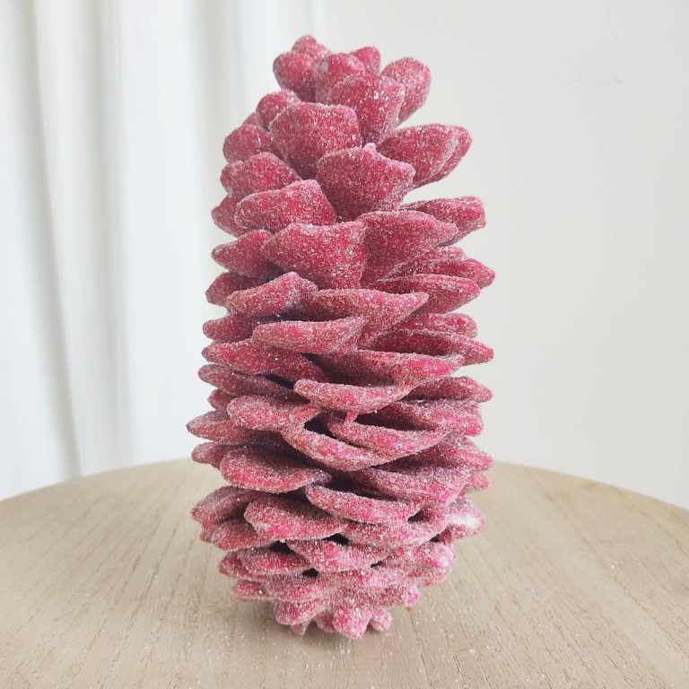 Szyszka naturalna woskowana zdobiona duża