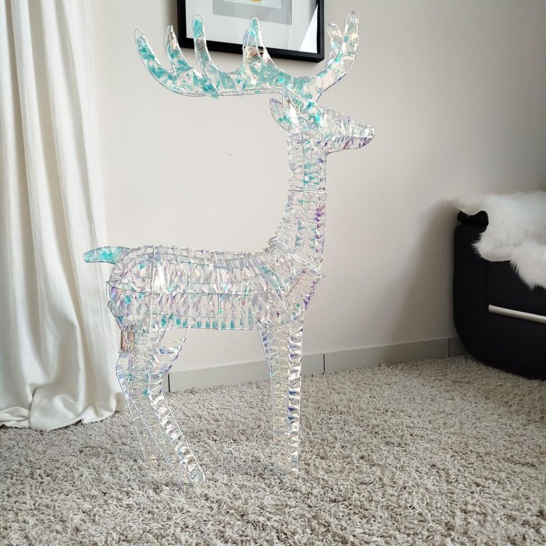 Dekoracja metalowa renifer świecący LED