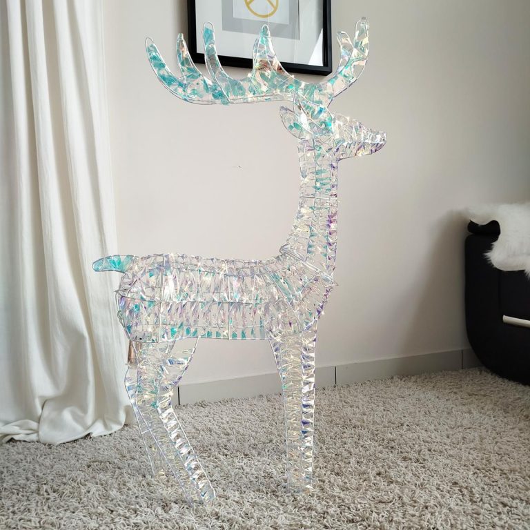 Dekoracja metalowa renifer świecący LED
