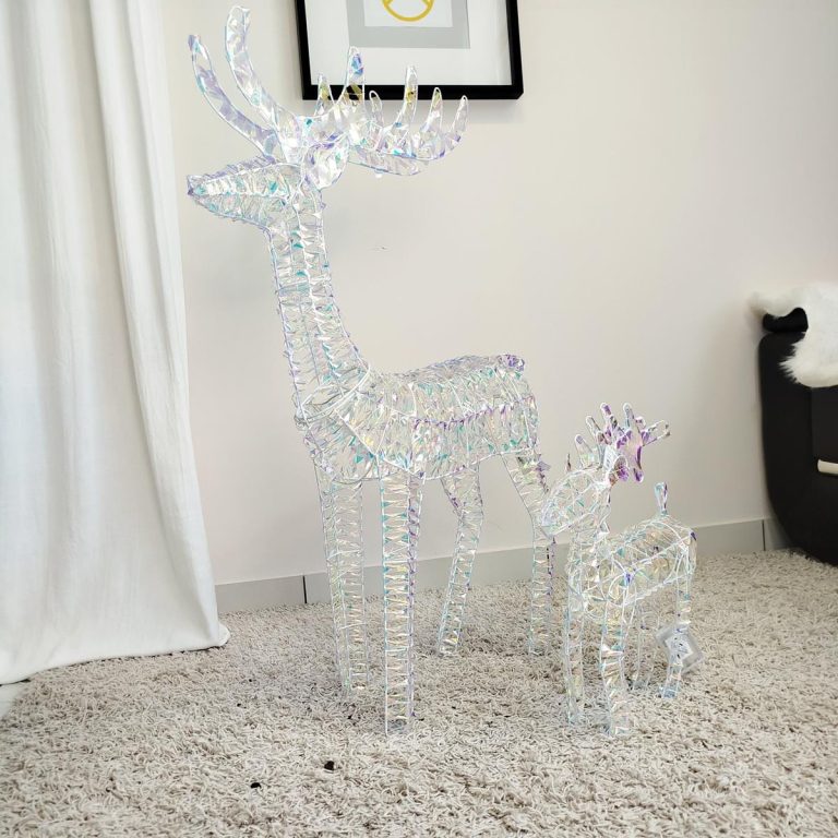 Dekoracja metalowa renifer świecący LED