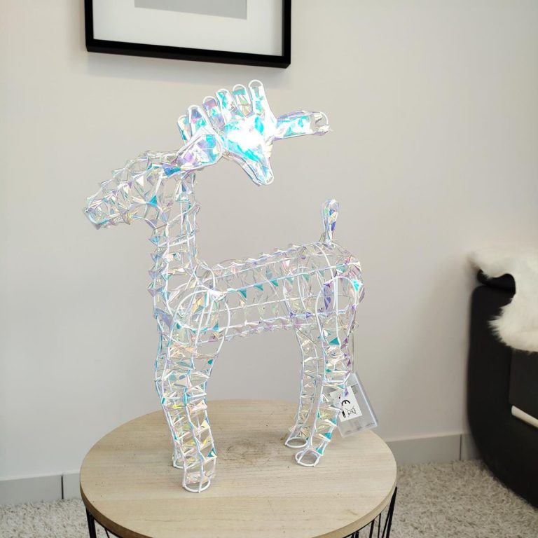 Dekoracja metalowa renifer świecący LED