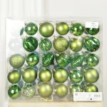 Bombki Bańki zielone komplet 60szt mix kształtów 7cm