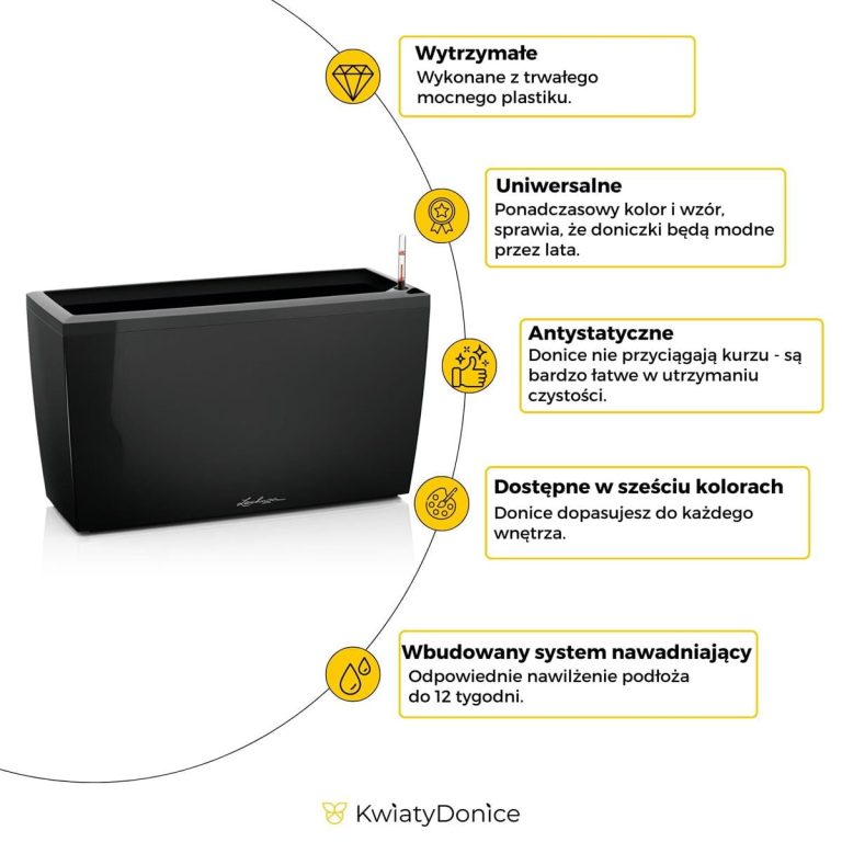 Doniczka plastikowa Lechuza Cararo szary