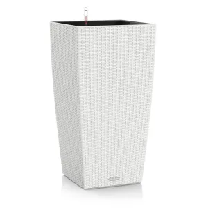 Doniczka plastikowa Lechuza Cubico Cottage biała