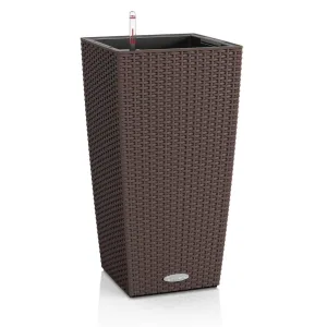 Doniczka plastikowa Lechuza Cubico Cottage Mokka