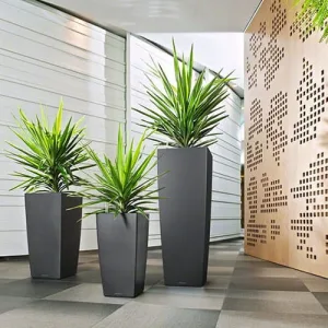 Doniczka plastikowa Lechuza Cubico Premium Antracytowy