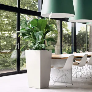 Doniczka plastikowa Lechuza Cubico Premium biała