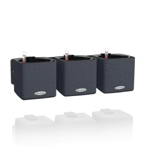 Doniczka plastikowa Lechuza Cube Color Home Kit szary