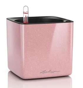 Doniczka plastikowa Lechuza Cube Glossy Kaszmirowy