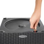 Doniczka plastikowa Lechuza Cube 30 Cottage Rattan Biały