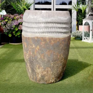 Doniczka ceramiczna ogrodowa wysoka brązowo szara