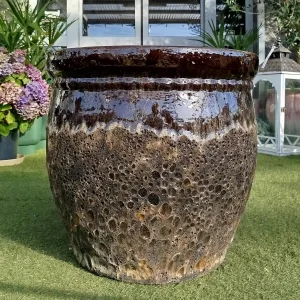 Doniczka ceramiczna ogrodowa brązowa