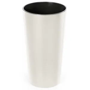 Doniczka plastikowa z wkładem okrągła kremowa