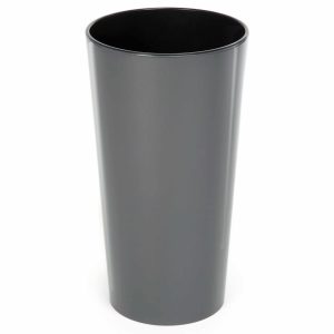 Doniczka plastikowa z wkładem okrągła antracytowa