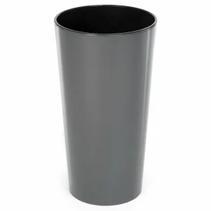 Doniczka plastikowa z wkładem okrągła antracytowa