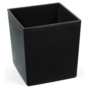 Doniczka plastikowa z wkładem niska kwadratowa czarna