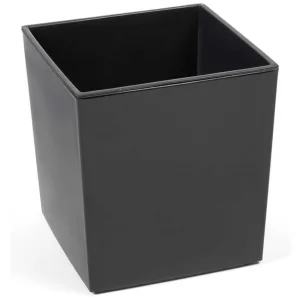 Doniczka plastikowa z wkładem niska kwadratowa antracytowa