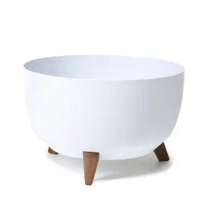 Doniczka plastikowa na nóżkach biała