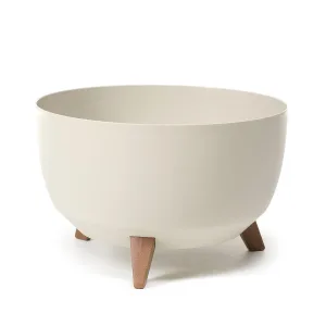 Doniczka plastikowa na nóżkach kremowa